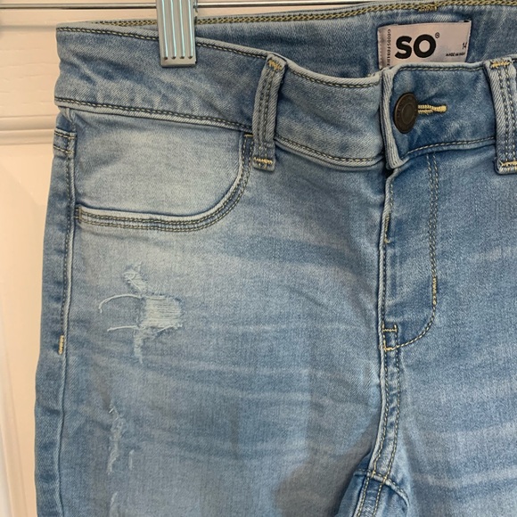 SO Blue Distressed Jeggings new. Size 14 girls. - Picture 4 of 12